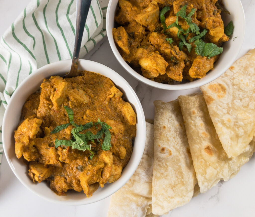 Chicken Roti and Curry Dish