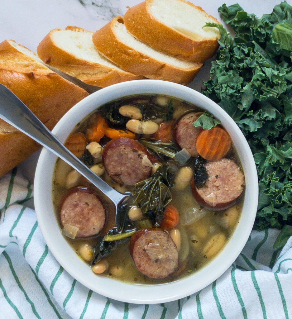 Kale Bean and Sausage soup