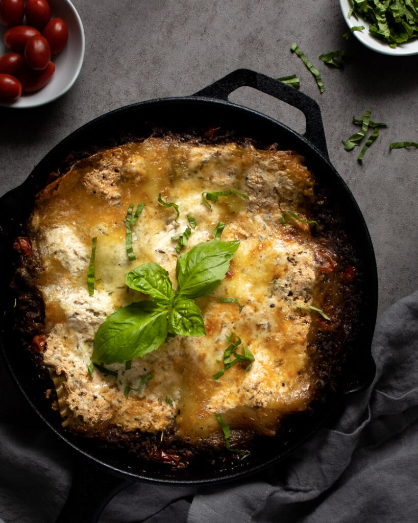 lasagna in a skillet