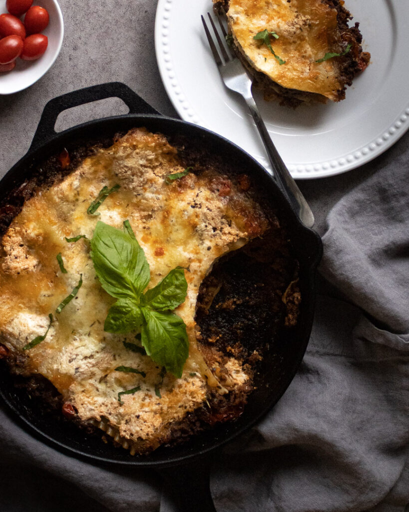 lasagna in a skillet