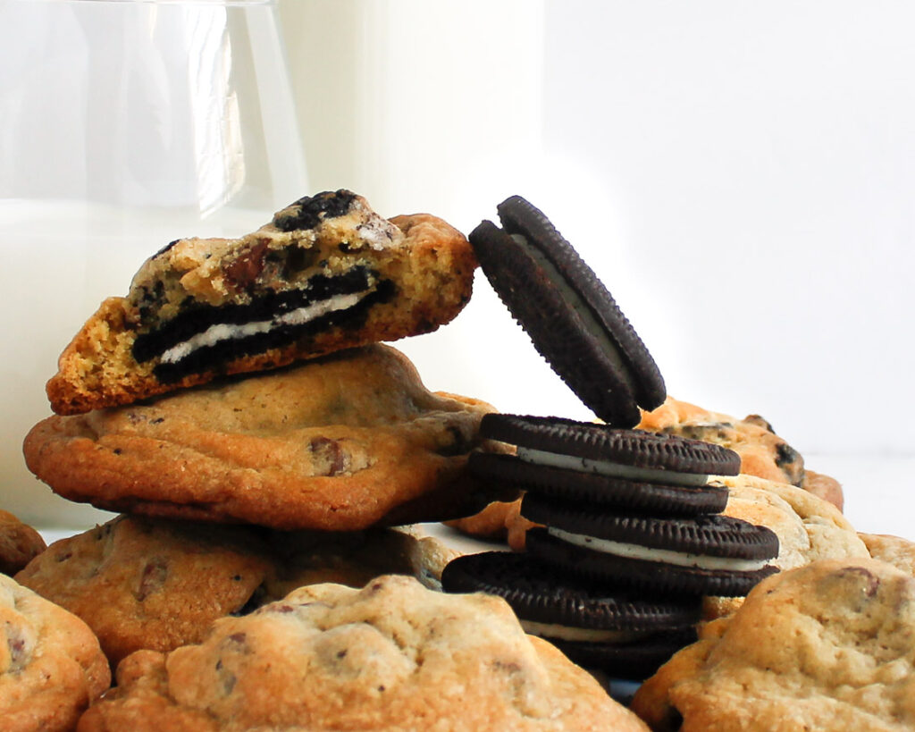 oreo stuffed chocolate chip cookies