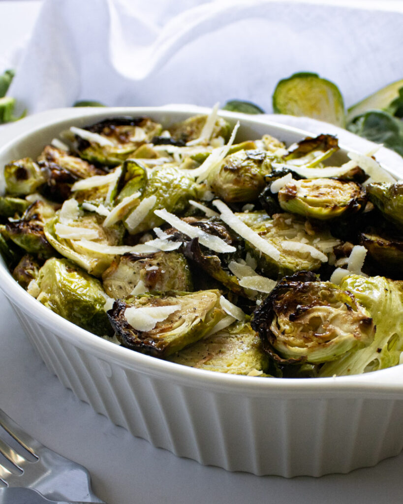 brussels sprouts inn an oval bowl
